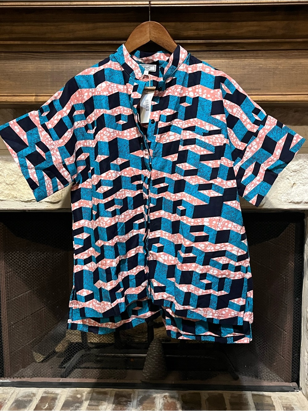 Zuri Switchback Short Sleeved Shirt 100% Kitenge Cotton